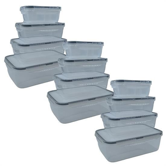 4’lü İç İçe Sızdırmaz Contalı Kilitli Kapaklı Plastik Erzak Saklama Kapları