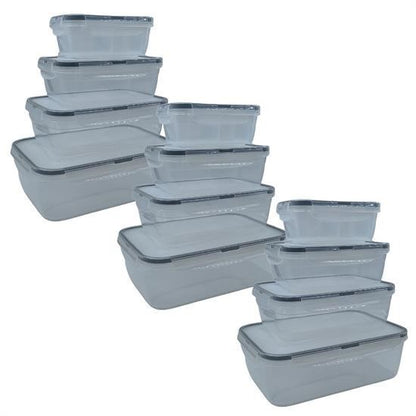 4’lü İç İçe Sızdırmaz Contalı Kilitli Kapaklı Plastik Erzak Saklama Kapları