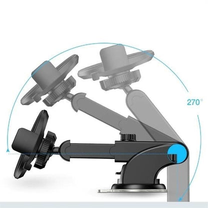 360° Dönen Torpido Üstü Uzunluk Ayarlı Vantuzlu Teleskopik Araç Telefon Tutucu