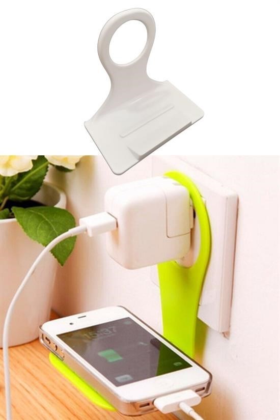 Universal Mobil Şarj Priz Askısı ve Telefon Tablet Tutucu Stand