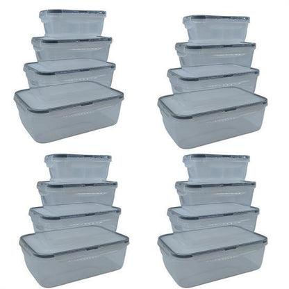 4’lü İç İçe Sızdırmaz Contalı Kilitli Kapaklı Plastik Erzak Saklama Kapları