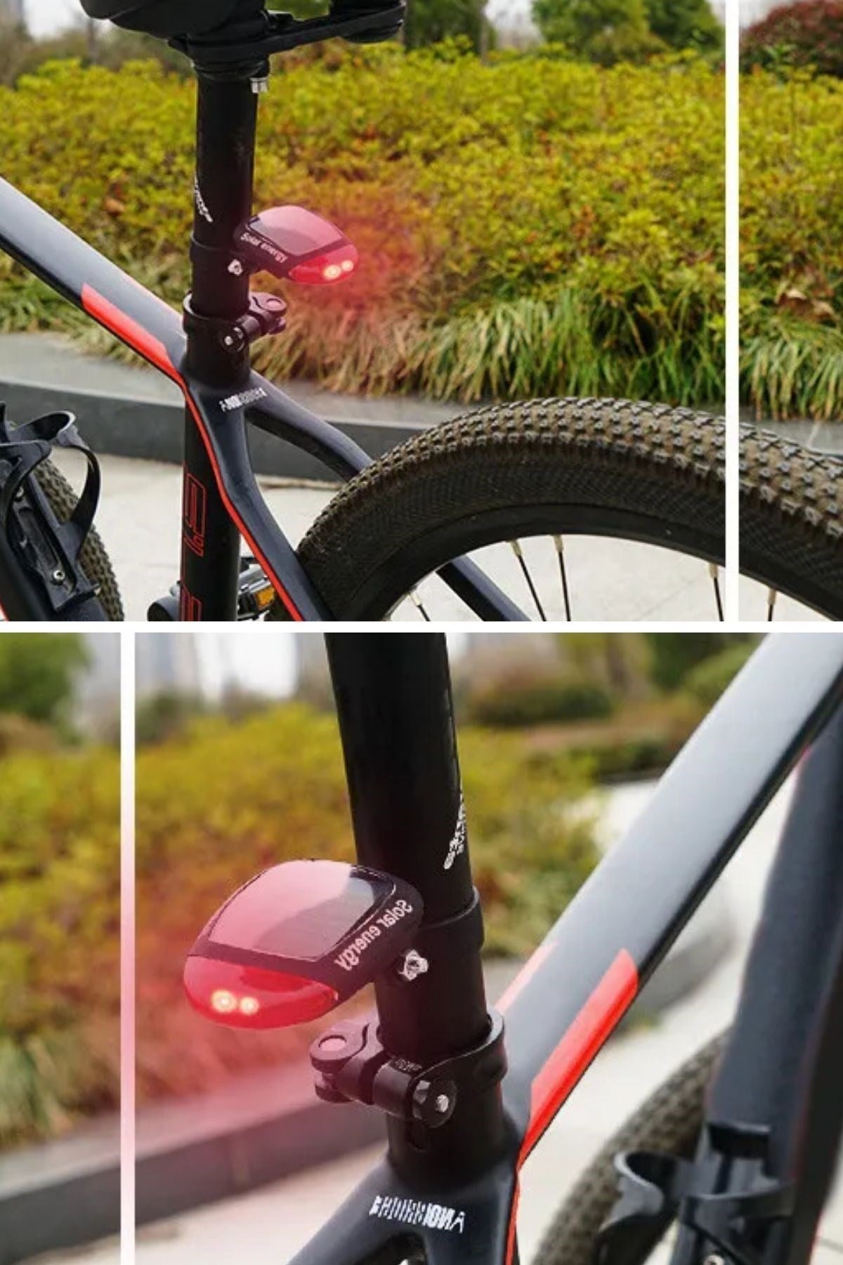 Güneş Enerjili Şarj Edilebilir LED Bisiklet Kuyruk Lambası – Su Geçirmez Solar Arka Işık
