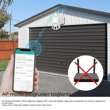 20 MP HD Lens IP Wifi Güvenlik Kamerası – İç ve Dış Mekan Suya Dayanıklı Akıllı Kamera