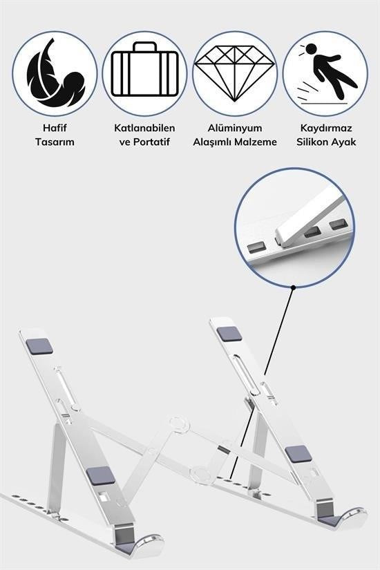 Ayarlanabilir Dizüstü Destek Tabanı Tamamen Katlanabilir Taşınabilir Laptop Yükseltici
