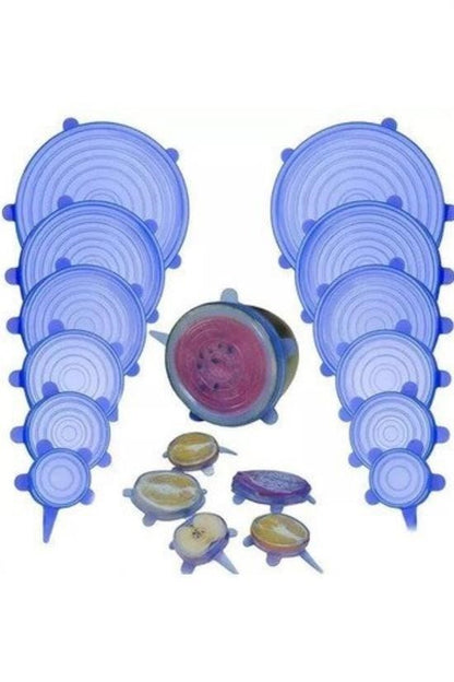 6’lı Silikon Streç Kapak – Hava Geçirmez Gıda Saklama Kapakları