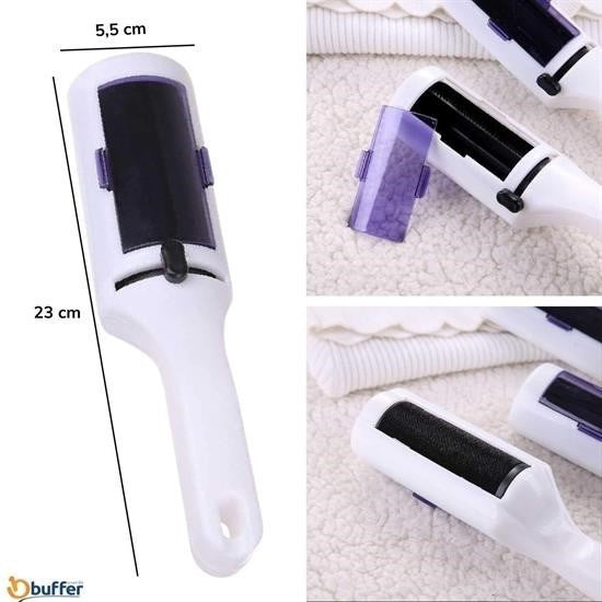 Taşınabilir Elektrostatik Hazneli Rulo Şeklinde Evcil Hayvan Tüyü ve Saç Toplayıcı