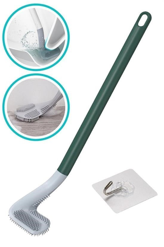 Golf Tasarımlı Silikon WC Klozet Temizlik Fırçası – Yapışkanlı Kanca Hediyeli