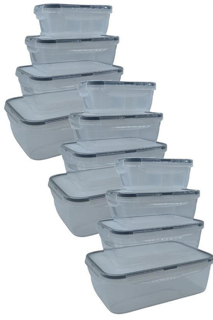 4’lü İç İçe Sızdırmaz Contalı Kilitli Kapaklı Plastik Erzak Saklama Kapları