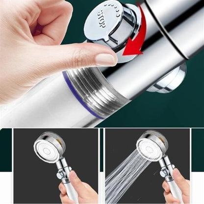 Turbo Pervaneli ve Filtreli Su Tasarruflu 360° Dönebilen Tazyikli Duş Başlığı