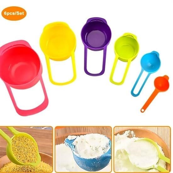 Pratik 5’li Ölçü Kaşığı Kabı – Şeker, Baharat ve Sıvı Ölçer Set