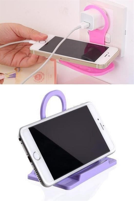 Universal Mobil Şarj Priz Askısı ve Telefon Tablet Tutucu Stand