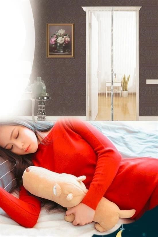 Pratik Manyetik Mıknatıslı Beyaz Kapı Pencere Sinekliği Tülü 90 x 210 cm