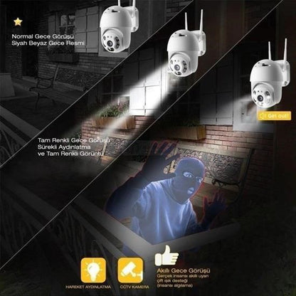 20 MP HD Lens IP Wifi Güvenlik Kamerası – İç ve Dış Mekan Suya Dayanıklı Akıllı Kamera