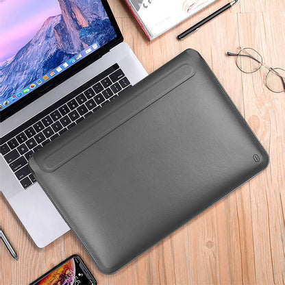Suya Dayanıklı PU Deri Laptop ve Macbook Çantası – Darbe Emici, Ergonomik ve Şık Tasarım