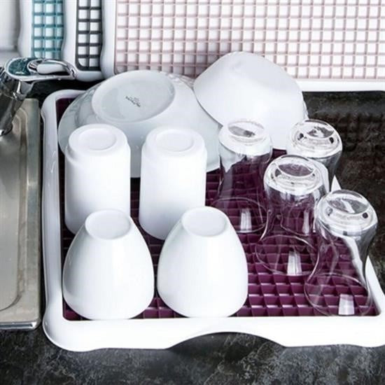 Pratik Lavabo Tezgah Üstü Bulaşık Kurutmalığı Süzmatik 22x40 cm görsel 3