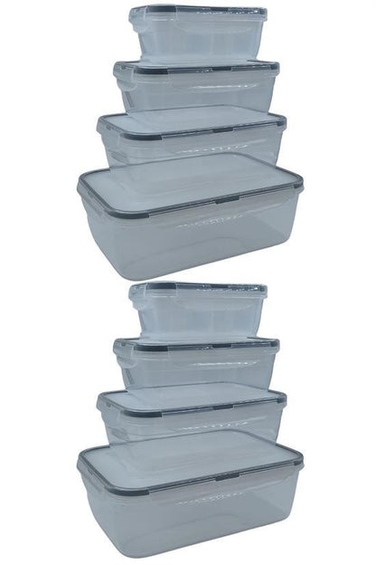 4’lü İç İçe Sızdırmaz Contalı Kilitli Kapaklı Plastik Erzak Saklama Kapları