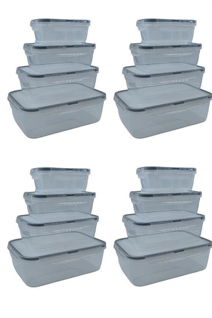 4’lü İç İçe Sızdırmaz Contalı Kilitli Kapaklı Plastik Erzak Saklama Kapları