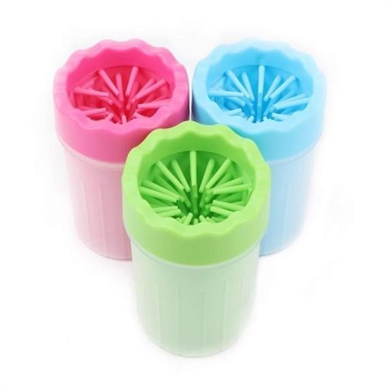 Silikon Jel Fırçalı Kedi Köpek Pati Temizleme Kovası – Küçük Boy görsel 1