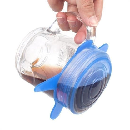 6’lı Silikon Streç Kapak – Hava Geçirmez Gıda Saklama Kapakları