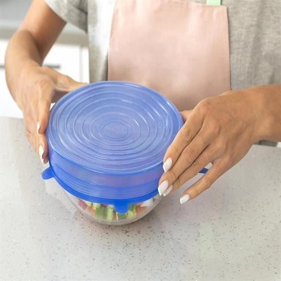 6’lı Silikon Streç Kapak – Hava Geçirmez Gıda Saklama Kapakları