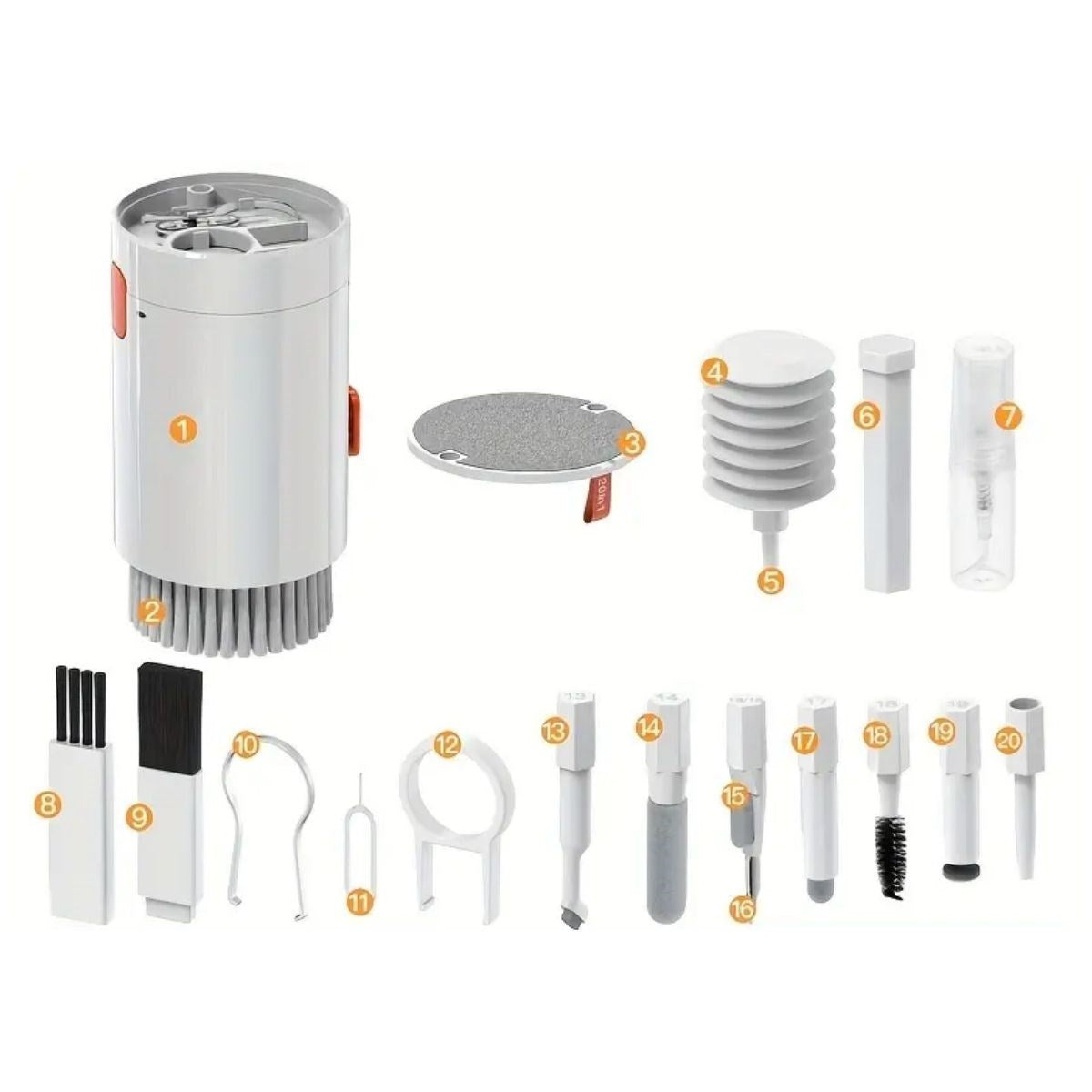 20 Parça Çok Fonksiyonlu Bilgisayar, Telefon ve Kablosuz Kulaklık Temizlik Seti