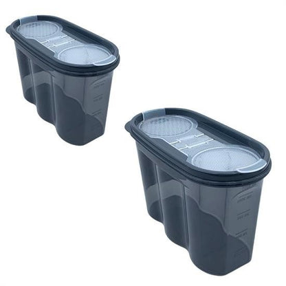 2 Kapaklı Ölçekli Erzak Saklama Kabı – 1,2 Litre