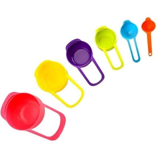 Pratik 5’li Ölçü Kaşığı Kabı – Şeker, Baharat ve Sıvı Ölçer Set