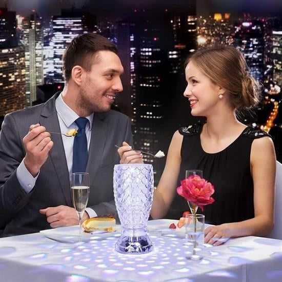 Balık Süzgeç Model USB Şarjlı 16 Modlu Kristal Masa Lambası (Dokunmatik + Kumandalı) görsel 3