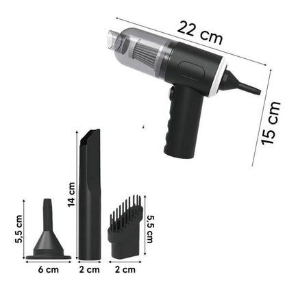 3’ü 1 Arada Araç İçi Kablosuz Şarjlı Mini El Süpürgesi – Vakum ve Üfleme