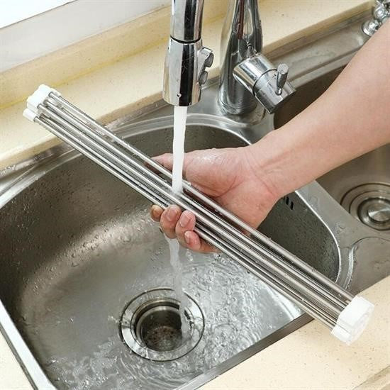 Evye Üstü Katlanır Paslanmaz Çelik Sebze, Meyve ve Bulaşık Kurutma Süzgeci