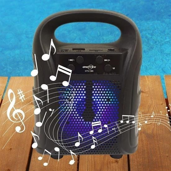 Taşınabilir Işıklı Bluetooth Hoparlör – Wireless, Radyolu, USB & SD Kart Girişli Taşınabilir Ses Sistemi