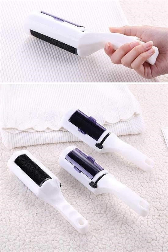 Taşınabilir Elektrostatik Hazneli Rulo Şeklinde Evcil Hayvan Tüyü ve Saç Toplayıcı