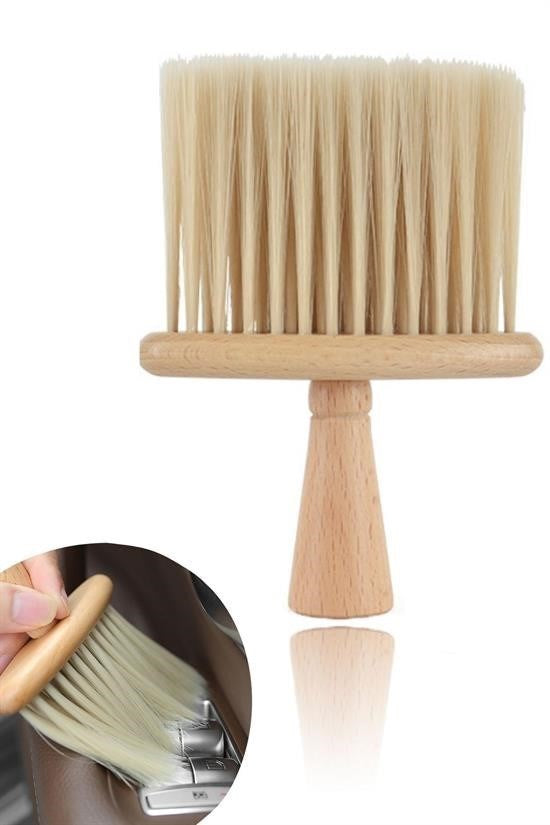 Ahşap Saplı Yumuşak Kıl Fırça – Araba ve Bilgisayar İçin Detaylı Toz Alma Temizlik Fırçası