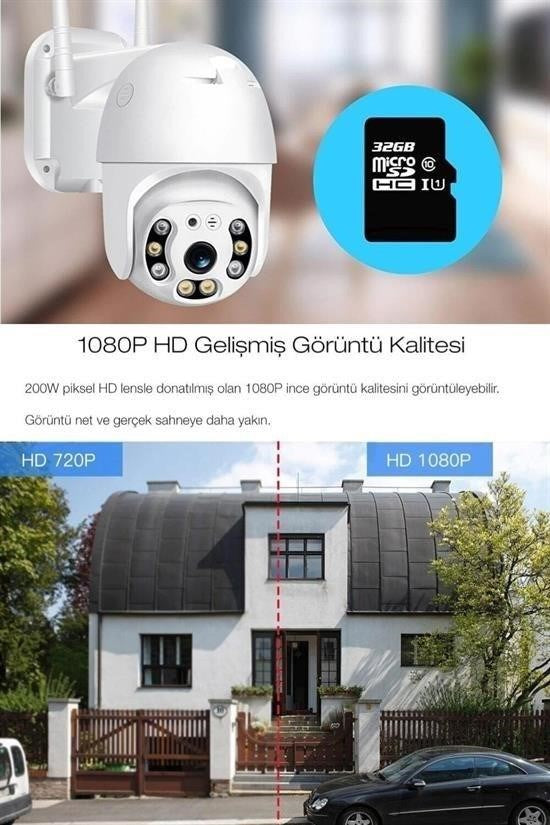 20 MP HD Lens IP Wifi Güvenlik Kamerası – İç ve Dış Mekan Suya Dayanıklı Akıllı Kamera