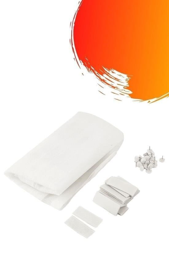 Pratik Manyetik Mıknatıslı Beyaz Kapı Pencere Sinekliği Tülü 90 x 210 cm