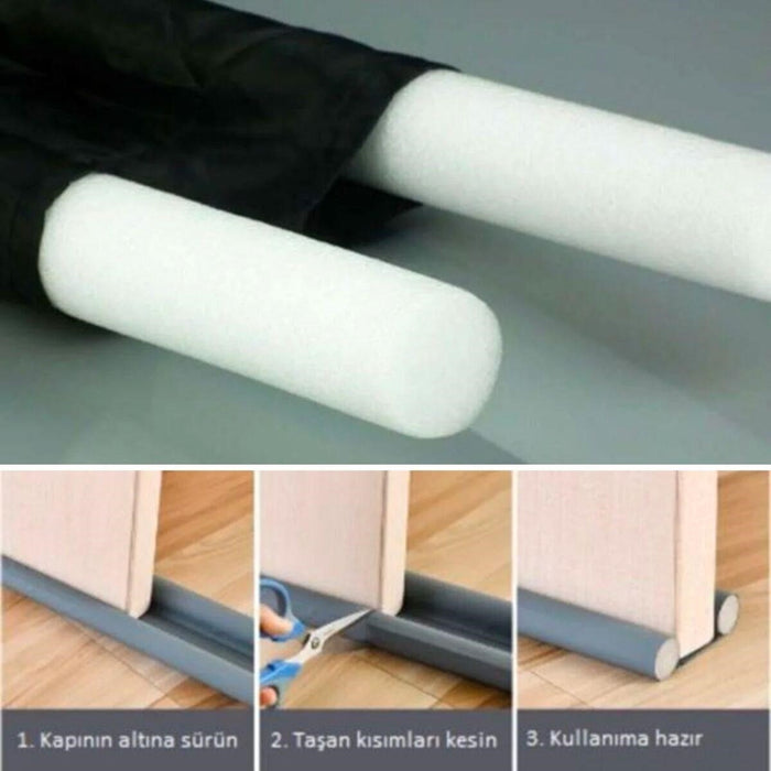 Kapı Altı Rüzgar ve Toz Önleyici – Isı Koruyucu İzolatör, Boyu Ayarlanabilir Model