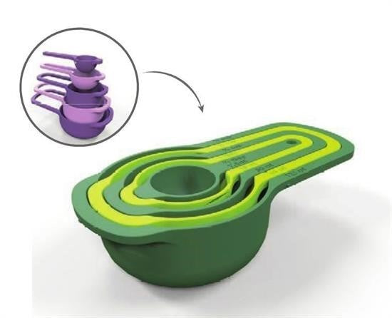 Pratik 5’li Ölçü Kaşığı Kabı – Şeker, Baharat ve Sıvı Ölçer Set görsel 2