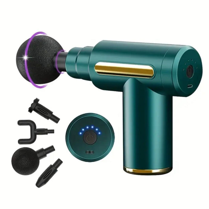 4 Masaj Başlıklı Titreşimli Şarj Edilebilir Masaj Tabancası – Taşınabilir Küçük Masaj Aleti görsel 1